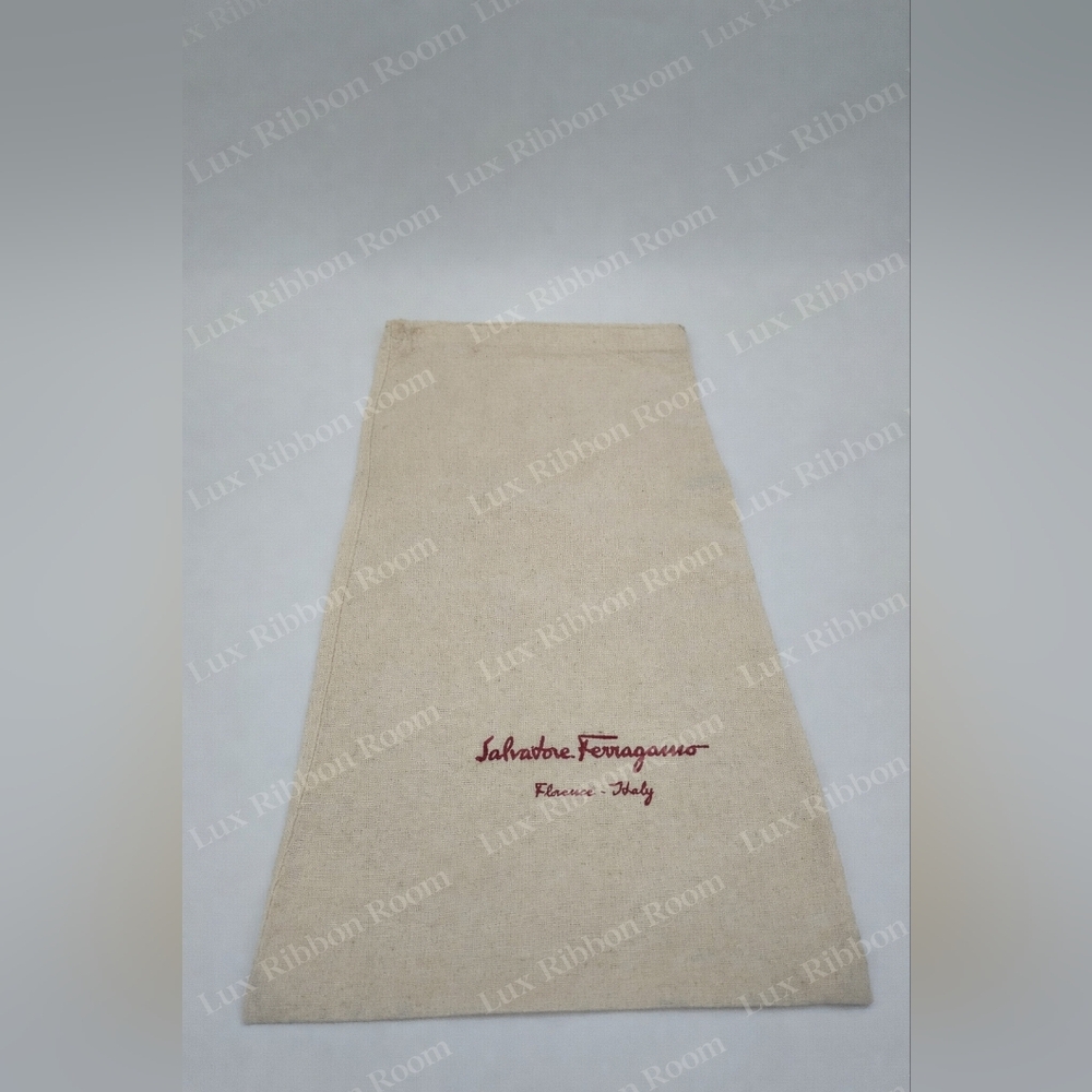 SALVATORE FERRAGAMO Dust Bag 13.75x9 Natural Canvas Florence Italy EUC
